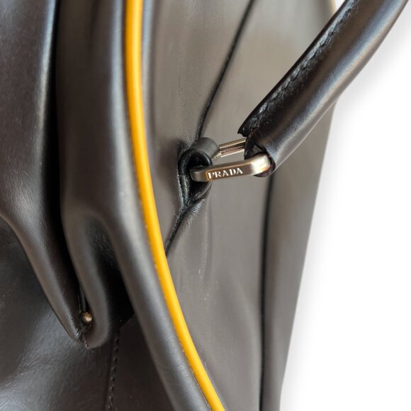 Authentic Prada East-West Doctor's Dark Brown Leather Top Handle Bag - Picture 6 of 16